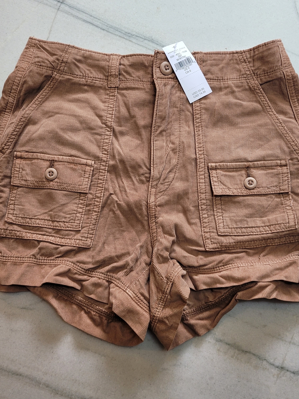 American Eagle Women’s Brown Cargo Corduroy Shorts